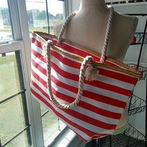 Extra Large Canvas Beach Bag, Shoulder Zipper Beac